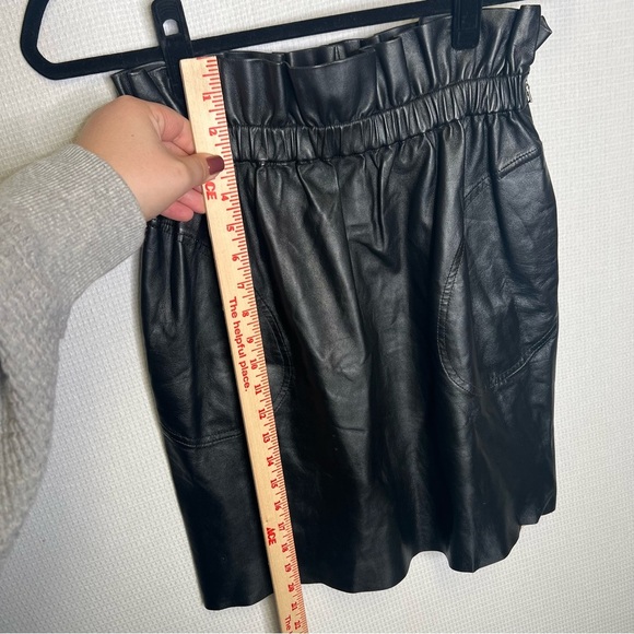 Adam Lippes | Black Leather‎ Skirt 2 Woman's Capsule Lambskin - Picture 6 of 8